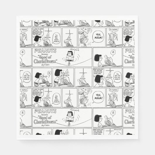 Marcie & Peppermint Patty in het klaslokaal Servet (Voorkant)