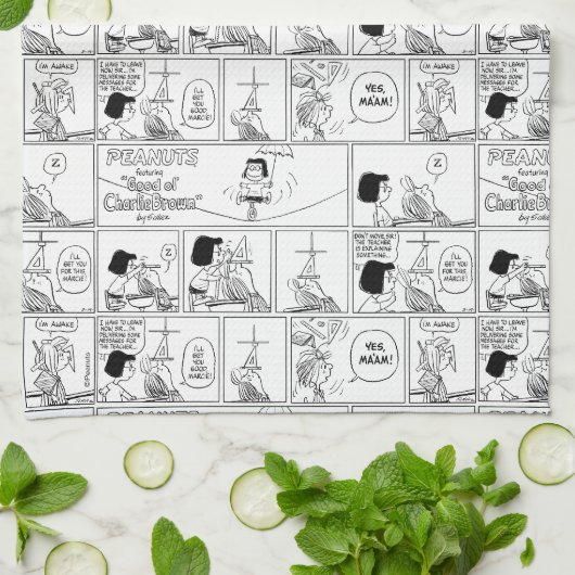 Marcie & Peppermint Patty in het klaslokaal Theedoek (Gevouwen)