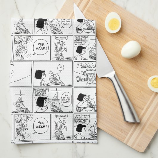 Marcie & Peppermint Patty in het klaslokaal Theedoek (Quarter Fold)