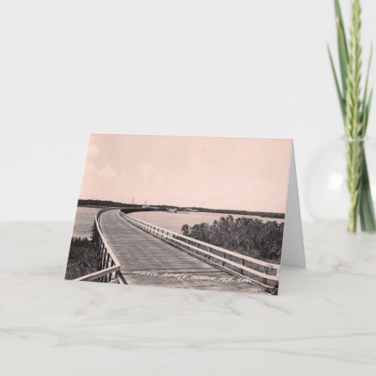 Marco Bridge, Marco Island, Florida, jaren dertig Kaart (Voorkant)