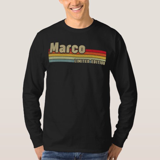 Marco Cadeau Naam Gepersonaliseerde Verjaardag Gra T-shirt (Voorkant)