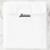 Marco Classic Retro Name Design Vierkante Sticker (Tas)