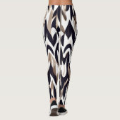 Marco Driehoek Geometrisch Bruin Grijs Patroon Leggings (Achterkant)