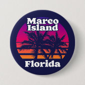 Marco Island Beach Florida Ronde Button 7,6 Cm (Voorkant)