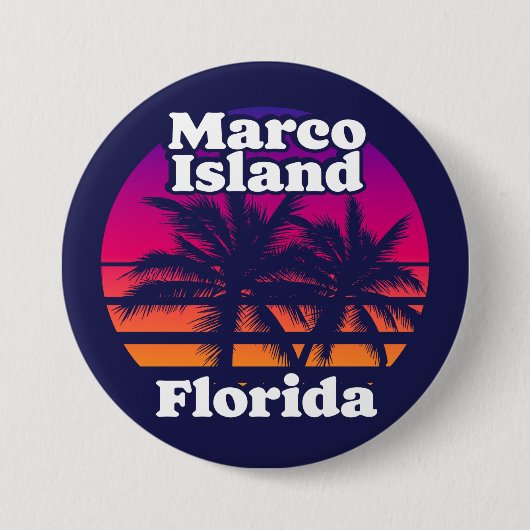  Marco Island Beach Florida Ronde Button 7,6 Cm (Voorkant)