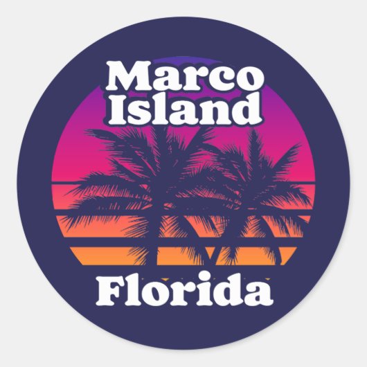  Marco Island Beach Florida Ronde Sticker (Voorkant)
