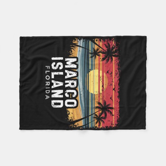 Marco Island Beach Florida Surfboard Beach  Fleece Deken (Voorkant (Horizontaal))
