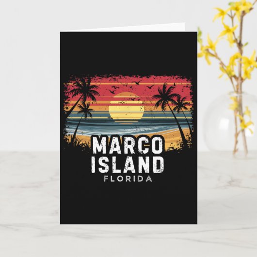 Marco Island Beach Florida Surfboard Beach  Kaart (Gele Bloem)