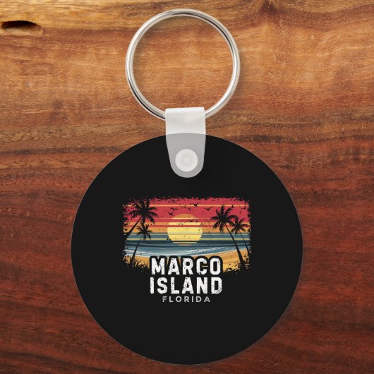 Marco Island Beach Florida Surfboard Beach Sleutelhanger (Voorkant)