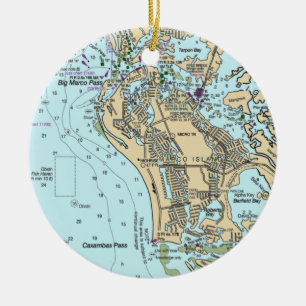 Marco Island FL Grafiek Keramisch Ornament