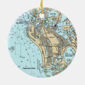 Marco Island FL Grafiek Keramisch Ornament (Achterkant)