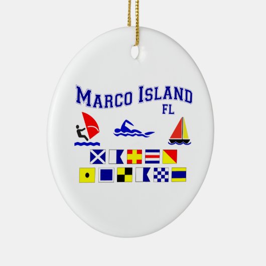 Marco Island FL Signal Flags Keramisch Ornament (Rechts)