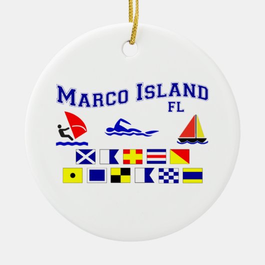 Marco Island FL Signal Flags Keramisch Ornament (Voorkant)
