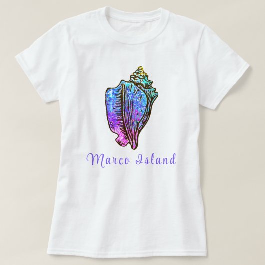 Marco Island Florida Conch Zee Shell T-shirt (Design voorkant)