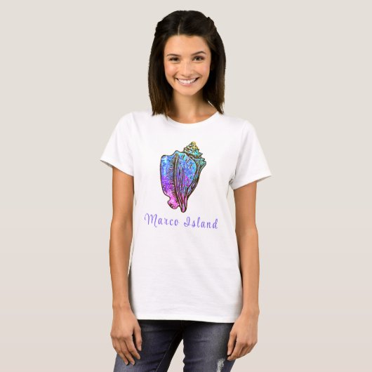 Marco Island Florida  Conch Zee Shell T-shirt (Voorkant volledig)