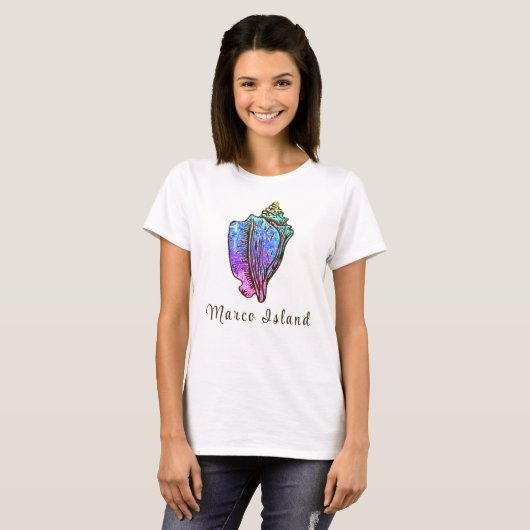 Marco Island Florida  Conch Zee Shell T-shirt (Voorkant volledig)