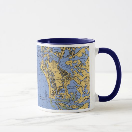 Marco Island, Florida Nautical Chart Coffee Mok (Rechts)