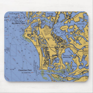 Marco Island, Florida Nautical Chart Mousepad Muismat