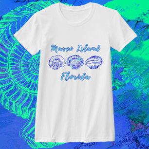 Marco Island Florida Ocean Blue Seashells T-shirt