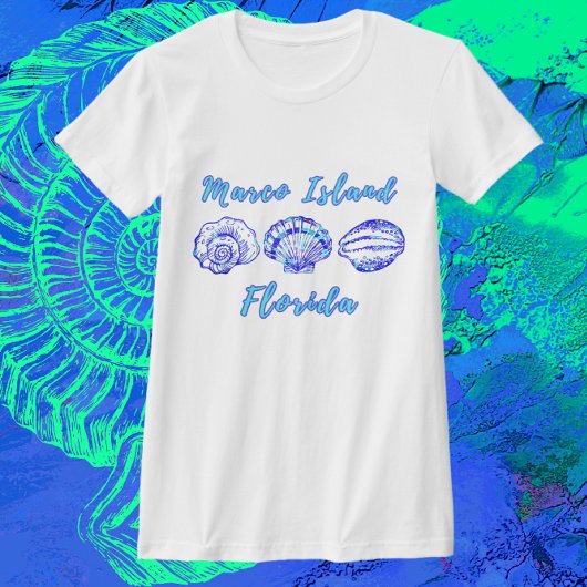 Marco Island Florida Ocean Blue Seashells T-shirt