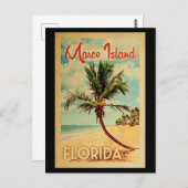 Marco Island Florida Palm Tree Beach  Trave Briefkaart (Voorkant / Achterkant)