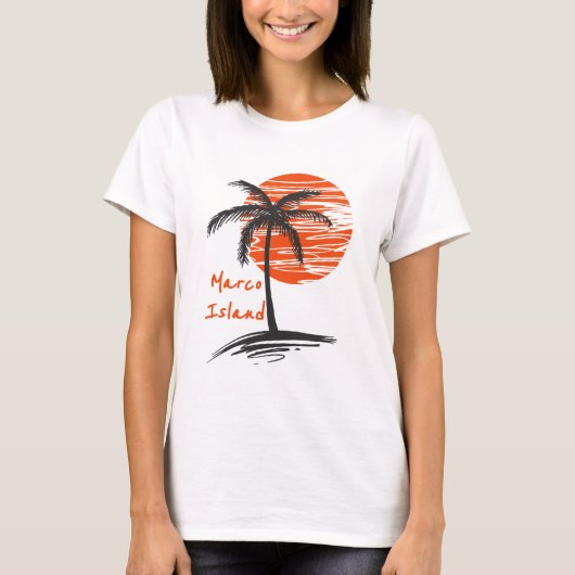 Marco Island Florida Palm Tree T-shirt (Voorkant)