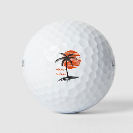 Marco Island Florida Palmenboom Golfballen (Voorkant)