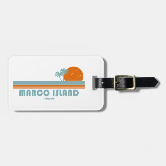 Marco Island Florida Sun Palm Trees Bagagelabel (Voorkant horizontaal)