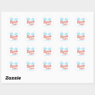 Marco Island Florida Vakantie Vintage VS Ronde Sticker