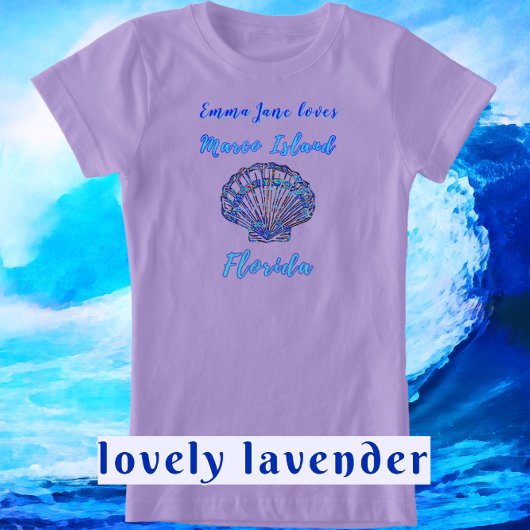 Marco Island Florida zeeschelp met naam T-shirt