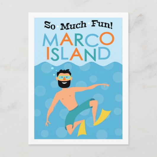Marco Island Fun Hipster Travel Briefkaart (Voorkant)