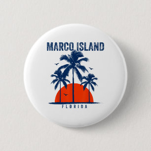 Marco Island Strand Florida Oceaan Surfen Surfplan Ronde Button 5,7 Cm