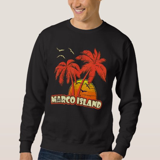 Marco Island Summer Palm Trees 80s Beach Sunset Trui (Voorkant)