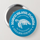 Marco Island (zeeen schildpad) Ronde Button 4,0 Cm (Voorkant /achterkant)
