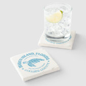 Marco Island (zeeen schildpad) Stenen Onderzetter (Zijkant)