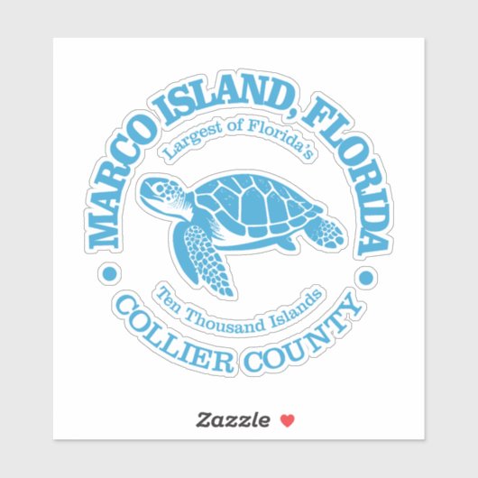 Marco Island (zeeen schildpad) Sticker (Vel)