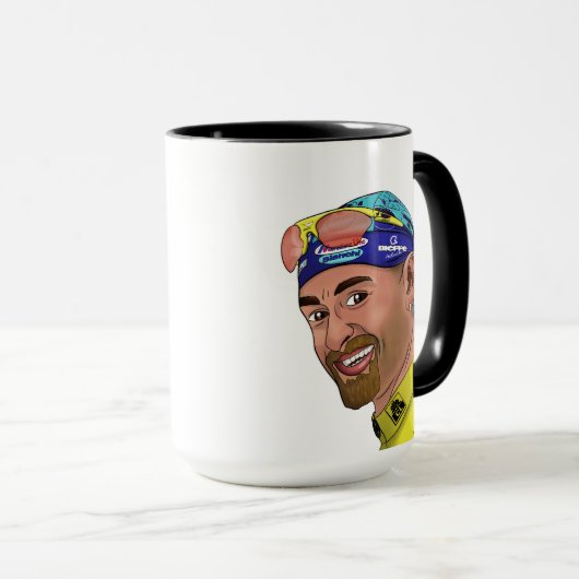 Marco Pantani Il Pirata Digital Portrait Tekening Mok (Voorkant rechts)