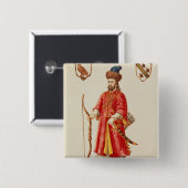 Marco Polo gekleed in Tartar costume Vierkante Button 5,1 Cm (Voorkant /achterkant)