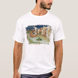 Marco Polo met olifanten en kamelen die aankomen