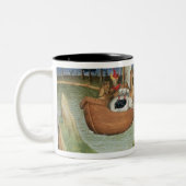 Marco Polo met olifanten en kamelen die aankomen Tweekleurige Koffiemok (Links)