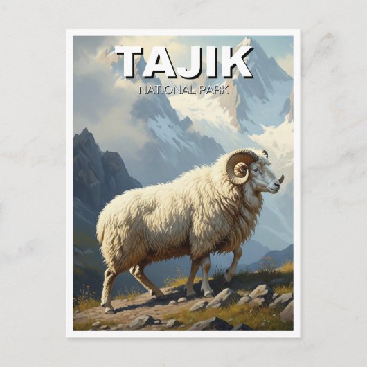 Marco Polo Sheep in Tajik National Park Travel Briefkaart (Voorkant)