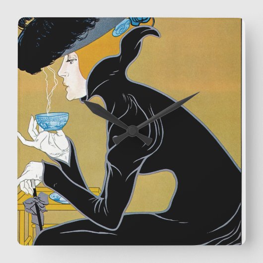 Marco Polo Tea Vierkante Klok (Voorkant)