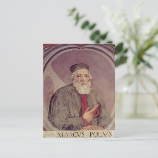 Marco Polo uit de "Sala del Mappamondo" Briefkaart (Staand voorkant)