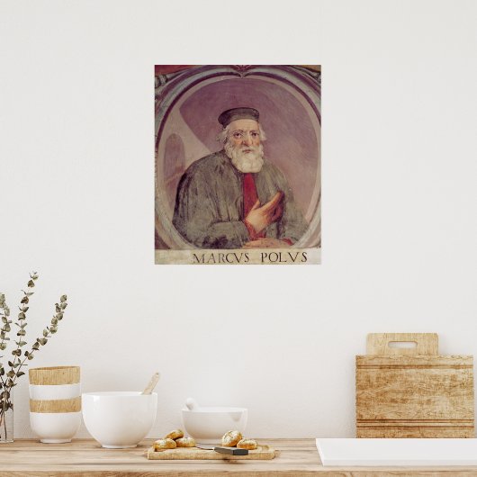 Marco Polo uit de "Sala del Mappamondo" Poster (Keuken)