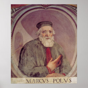 Marco Polo uit de "Sala del Mappamondo" Poster