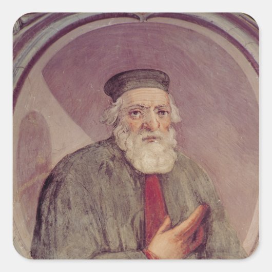 Marco Polo uit de "Sala del Mappamondo" Vierkante Sticker (Voorkant)