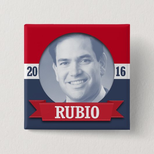 Marco Rubio 2016 Vierkante Button 5,1 Cm (Voorkant)
