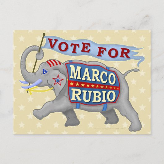 Marco Rubio President 2016 Republikeinse olifant Briefkaart (Voorkant)