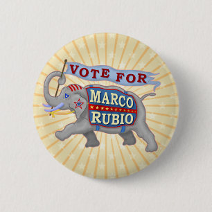 Marco Rubio President 2016 Republikeinse olifant Ronde Button 5,7 Cm