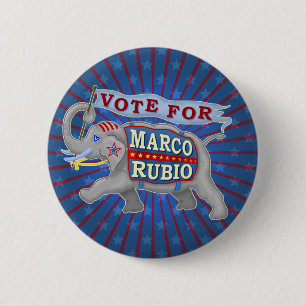 Marco Rubio President 2016 Republikeinse olifant Ronde Button 5,7 Cm